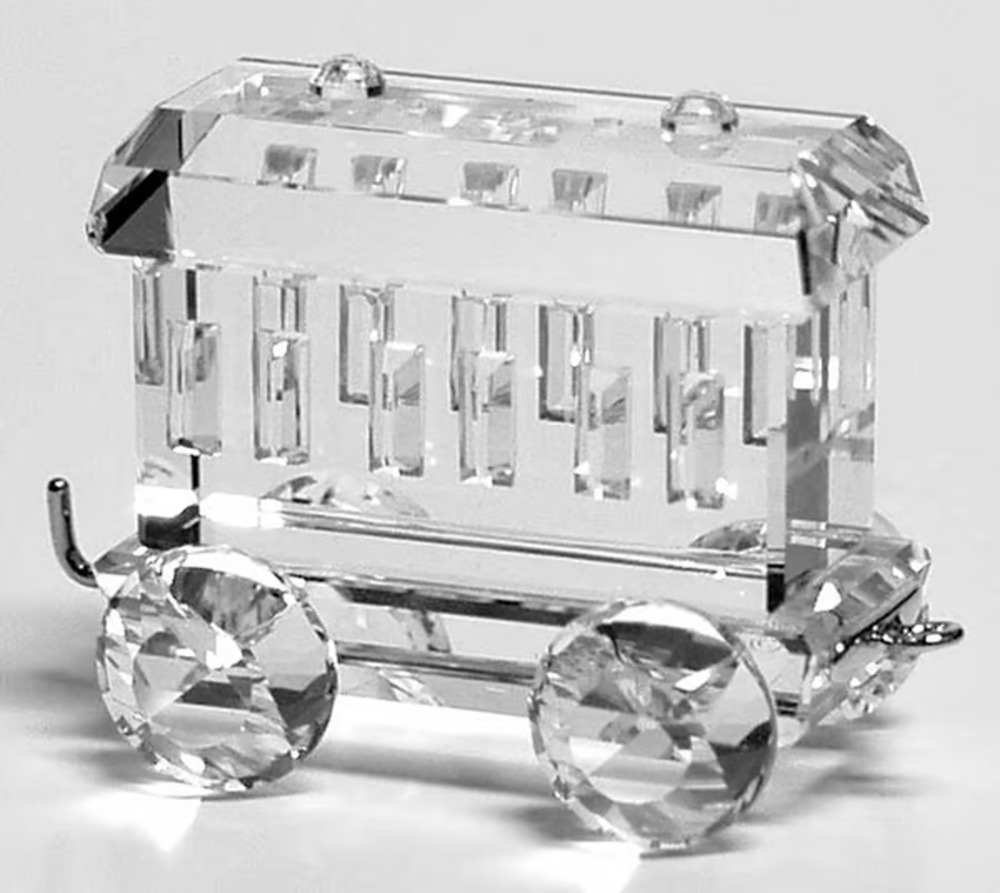 Swarovski Silver Crystal Train Passenger Wagon Figurine "When We Were Young"